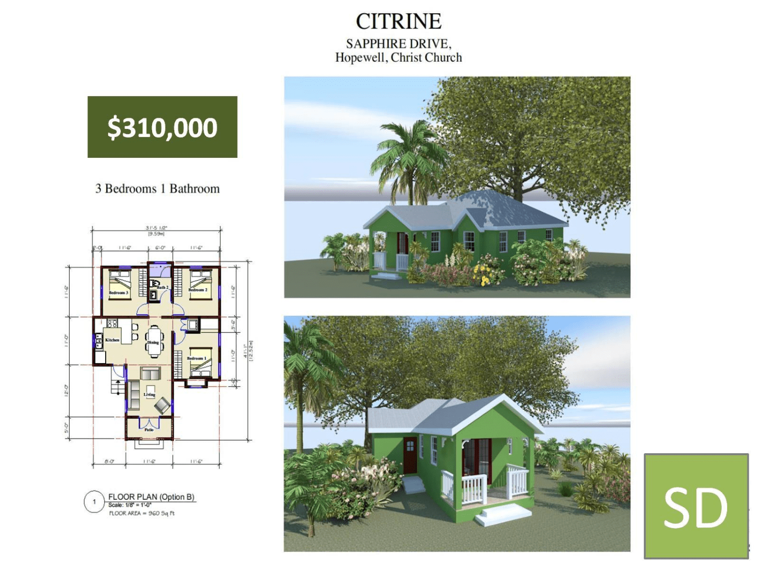One Sapphire Drive Development Citrine 3 Bedroom 1 Bathroom